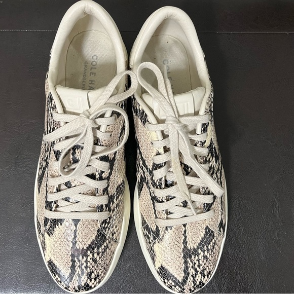 Cole Haan Grandpro Tennis Snake Print Lace Up Womens Beige Sneakers Shoe sz 9B - Picture 10 of 14